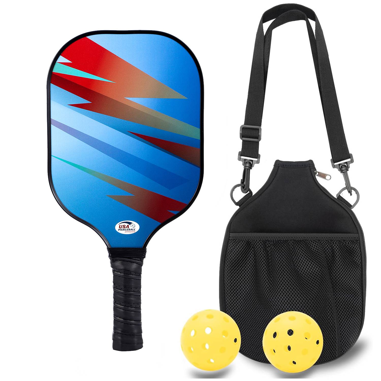 Carbon fiber [striped blue] single+single -shot backpack+send 2 40 -hole outdoor balls